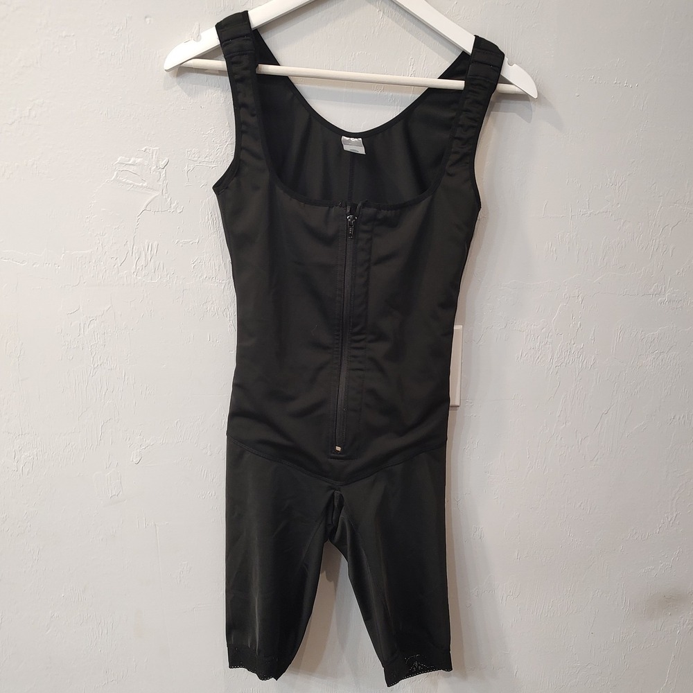 Dr Shape Women Black Shapewear Bodysuit Firm Body Compression Zip Front Adjust